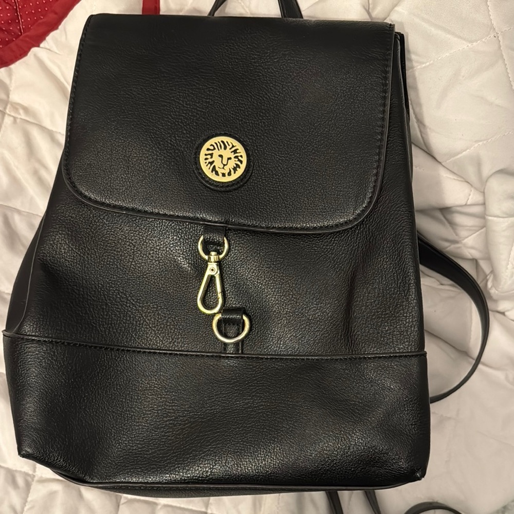 Black Leather Backpack